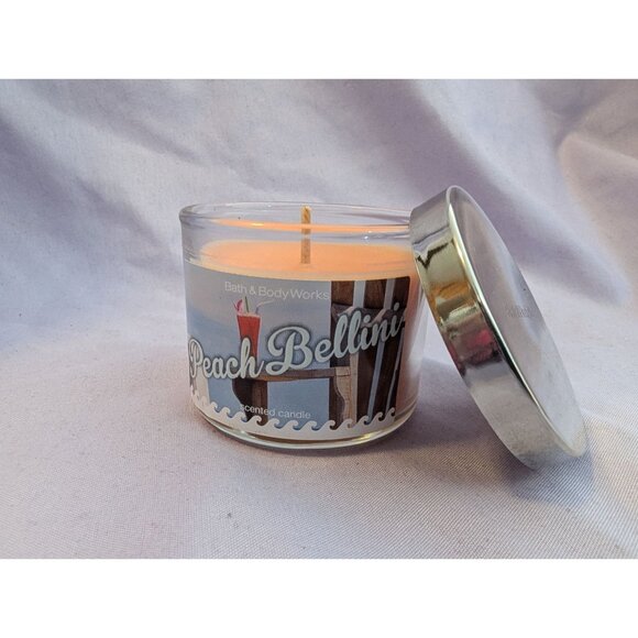 Bath & Body Works Peach Bellini 1.3 Oz Scented Candle With Lid - Picture 1 of 2